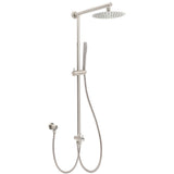Brushed Nickel 2in1 Round 8inch Stainless Steel Rain Head Shower Handheld Sliding Rail Arm Set V1233-SC842BSSS019CBNKSR108N