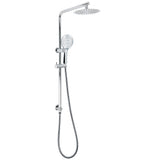 Chrome Double Square 8" Shower Head Set 3 Function Handheld Rail Diverter Arm V1233-C4902B22HR003M4CKSR108