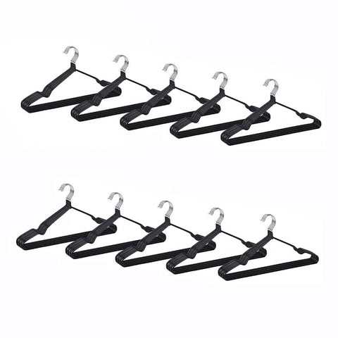 100x Metal Clothes Hangers Non Anti Slip Rubber Coated Wire Suit Coat Hanger V63-930061