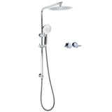 WELS Dual Shower Set 10" Rainfall Head 3 Modes Handheld Rose Silde Rail Chrome Round Taps V1233-C4902B22HR002M4CKSR110CPF0282A