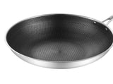 Stainless Steel Wok Pan Double Sided Honeycomb 3 Layer Prevent Sticking Easy Cleaning Wok for V1294-YM0717-3118220189615