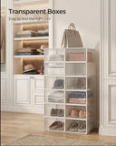 CARLA HOME 12-Pack Clear Shoe Storage Boxes - Stackable - White - Shoe Box Storage V178-36400