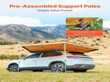 270 Degree Awning, 4.9 Driver Side Vehicle Awning, Waterproof UV50 Car Side Awnings with Carry V952-QCCP12759FTSTOWKB001V0
