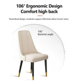 VELLUTO Golden Frame Mid Century Modern Dining Chair Faux Leather Side Chair Upholstered Dining V255-VE-926H-IVORY