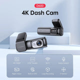 2 Channel 4K Dashcam with 1080P, 5G WiFi, GPS, Parking Monitor, Voice Control, Free 64GB TF Card V178-59112