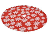 Christmas Tree Skirt White Snowflake Pattern Xmas Tree Mat for Holiday Party Decorations122cm/48.0in V1294-YM0523-3115210224011