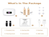 Rechargeable Behind-the-Ear Hearing Aids with Charging Case & LCD Display Compact Sound Amplifier V1107-CS-BCFS802