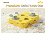 Interactive Cheese Whack-a-Mole Puzzle Toy for Cats and Dogs Treat Dispensing Snack Feeder, Brain V1341-ZY-84ZWU46H-YELLOW