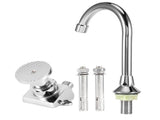 G1/2in Thread Copper Floor Mounted Foot Pedal Basin Faucet Sink Tap Set for Hospital Laboratory V1294-YM0901-3112200103711