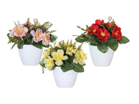 Set 3 Artificial Mini Rose Pot 10x16cm V637-AFL36438