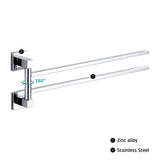 2 Tier Swivel Towel Rail, Stainless Steel Wall Mounted Rotating Bar Holder for Bathroom, Chrome V1188-MS-721-308