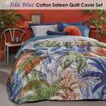 Bedding House Isla Blue Cotton Sateen Quilt Cover Set King V442-HIN-QUILTCS-ISLA-BLUE-KI