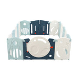 Keezi Baby Playpen 16 Panels Foldable Toddler Fence Safety Play Activity Barrier BP-B-2032-16P-BL