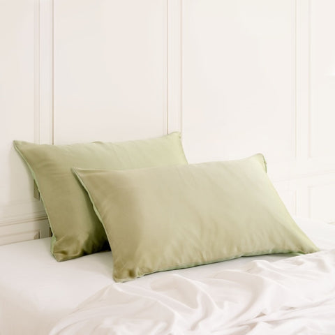 SILK PILLOW CASE TWIN PACK - SIZE 51X76CM - Sage ABM-10002249