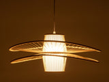 Elysian Breeze Double Natural Hand-Woven Bamboo Double Wide Pendant Lamp Light V563-75232