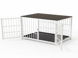 P&P White Walnut XL Dog Crate with Furniture Style Top, 3 Doors and Easy Clean Tray Included V767-P-XL171-XL-WT-A-G1