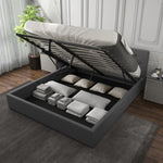 Milano Capri Luxury Gas Lift Bed With Headboard - Grey No.28 - King Single ABM-10002037