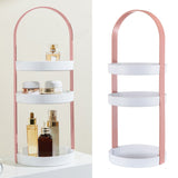 3 Layers Round Storage Rack Integral Handle 3 Layer Storage Round Stand for Bathroom Pink V1294-YM0521-3117230079013