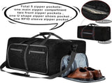 85L Foldable Travel Duffel Bag with Shoe Compartment, Waterproof Sports Gym Bag for Fitness Travel V1237-ZY-924-358