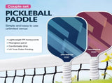 2 pcs Dreamy Blue Fiberglass Pickleball Paddle Racket Set Lightweight PP V888-ELOSUNG53200