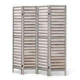 Artiss 4 Panel Room Divider Screen 163x170cm Louver Grey RD-B-4089-4P-GY