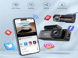 4K Wifi Dash Cam Front, 1080P In-Car Rear Dual Recording with GPS 64GB Card V462-TA-120-01