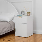 PORTO BEDSIDE TABLE - WHITE - SLIM - PULL BRASS V164-ECS13WFTB03G