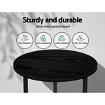 Artiss Coffee Table Side Table Round Black Martha FURNI-G-IND-COF-01-BK