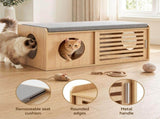 Artiss Pet Ottoman Footrest Bench with MDF Frame 100kg Capacity Natural FUR-AC-OTM-PET-WD
