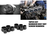 Removal 10pcs Damaged Bolt Nut Remover Tool Kit Damaged Bolt Removal Set Damaged Bolt Nut V1369-AZ3-W-15990