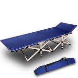 Camping Portable Stretcher Single Foldable Folding Bed Recliner Mat - navy V610-LUXBED-SQ-NAV