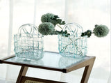 Glass Vase Transparent Hand Basket Living Room Flower Arrangement Creative Bag Fish Tank V1294-YM0521-230531MQ05-5