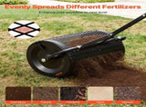 Compost Spreader, 42 cm Wide Peat Moss Spreader with T Shaped Handle, 3 Heights Adjustable, V952-GTSBJHSFMTCGW6C4X001V0