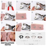 100Pcs Metal Sewing Buttons Press Stud Snap Fastener Kit Plier Snap On Tool DIY V201-W12788551