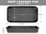 Lasagna Pan with Handles, 15x10x3 Inch Bakeware or Oven, Nonstick Rectangular Roasting Pan, Deep V1259-DP01-F-480