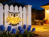 Solar Owl Wall Lamp Metal LED Outdoor Garden Decor Waterproof IP65 Animal Shape Solar Powered Light V1237-ZY-917-018