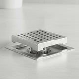 15x15cm Square Shower Drain with Grid Pattern Grate 304 SS, CUPC Certified with Hair Strainer V63-955591