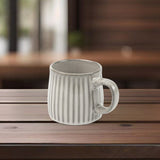 High-Fired Ceramic Stoneware Ribbed Stripe Mug 460ml Matt EARTHY GREY V274-HA-LA-P0024809-GY