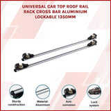 Universal Car Top Roof Rail Rack Cross Bar Aluminium Lockable 1350MM V63-834071