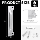 Landhoow 6 Pcs 3" x 11" Latch Guard Plate Cover Electroplated Carbon Steel Door Latch Cover Latch V1258-DP02-C-759