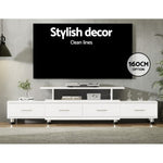 Artiss TV Cabinet Entertainment Unit Extendable 160CM To 220CM White FURNI-O-TV-220-WH-AB