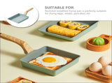 Rectangle Omelette Pan Nonstick Green Aluminum Perfect for Eggs and More V1366-AZ2-W-22338