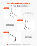 Trapeze Bar for Bed Mobility, Height-Adjustable Bed Trapeze with 2 Casters, 350LBS Weight Capacity V952-CSDJLDXDJSJZTUI9AV0