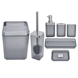 7Pcs/Set Plastic Bathroom Accessory Grey Toothbrush Holder Soap Tray Kit for Home Hotel V1294-YM0523-3117210196311