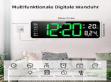 Digital Clock - Wall Clock - LED Display - 13-inch LED Digital Clock - Remote Control - Modern V1188-MS-313-0402