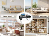 80cm Study Desk Home Office Computer Desk with 2 Fabric Drawers Side Pocket and Hook Modern Small V985-STUDYDESK