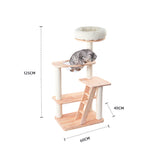 HONEYPOTCAT Serenity Plush Top Cat Tower - Wood Wax 125cm V390-210906WO