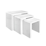 Artiss Nesting Coffee Table Set of 3 Glossy White FURNI-GLOSS-NEST3