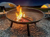 Outdoor Fire Pit Charcoal Fire Pit Camping Fire Pit Backyard Fire Pit Grilling - Black - Size set V1102-132-83980-BLK-SET