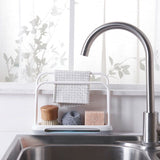 Kitchen Sponge Holder Dishcloth Hanger, Kitchen Sink Rack Tray Organizer Stand for Sponge, Dish V1192-AZ-W-14899